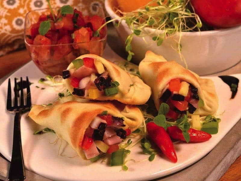 Mini Empanadilla de Tentáculos de Calamar estilo pulpo en aceite picante